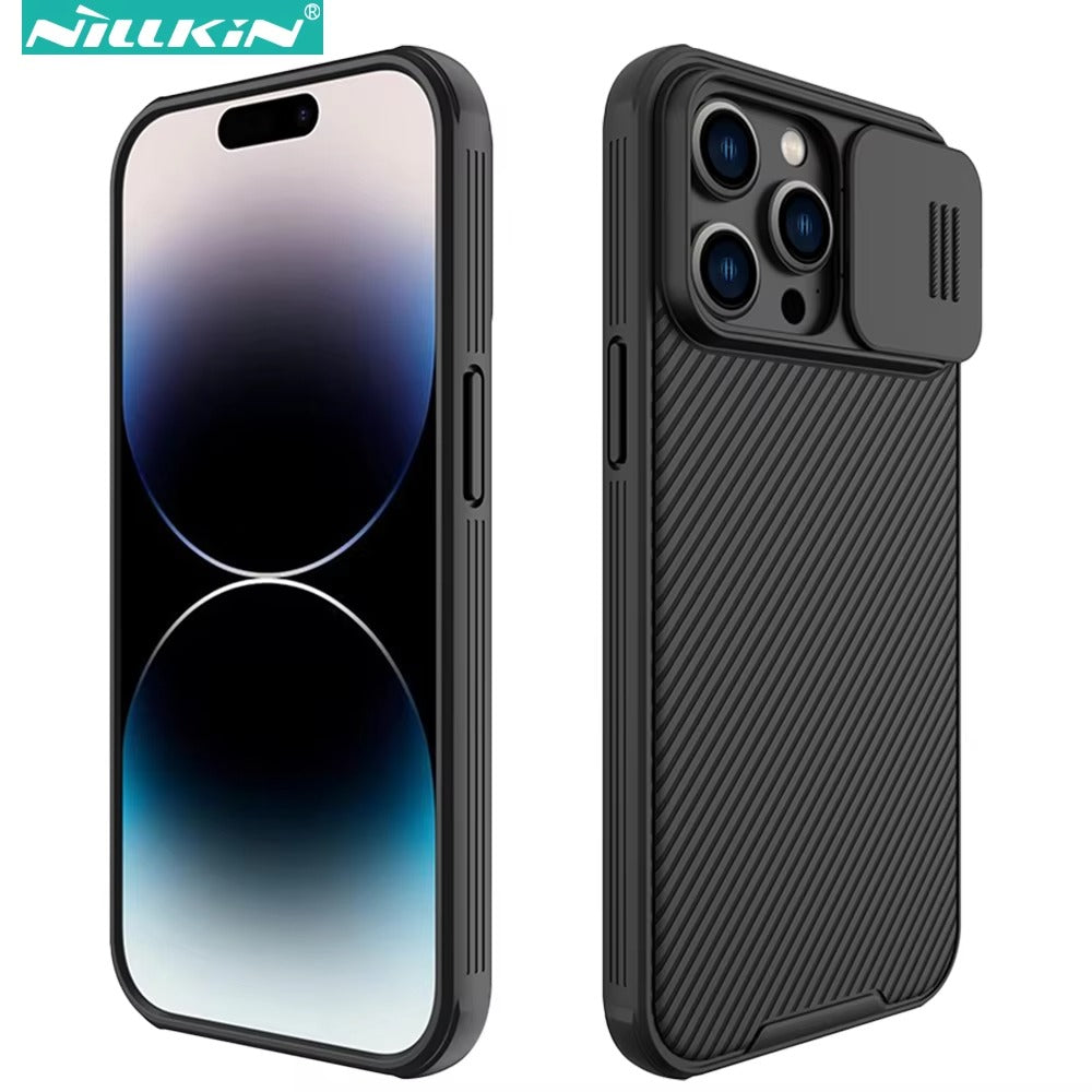 Premium Apple iPhone Case Ultra Thin Shockproof Magnetic Full All Around Protection Cover with Slide Camera Stand Bracket