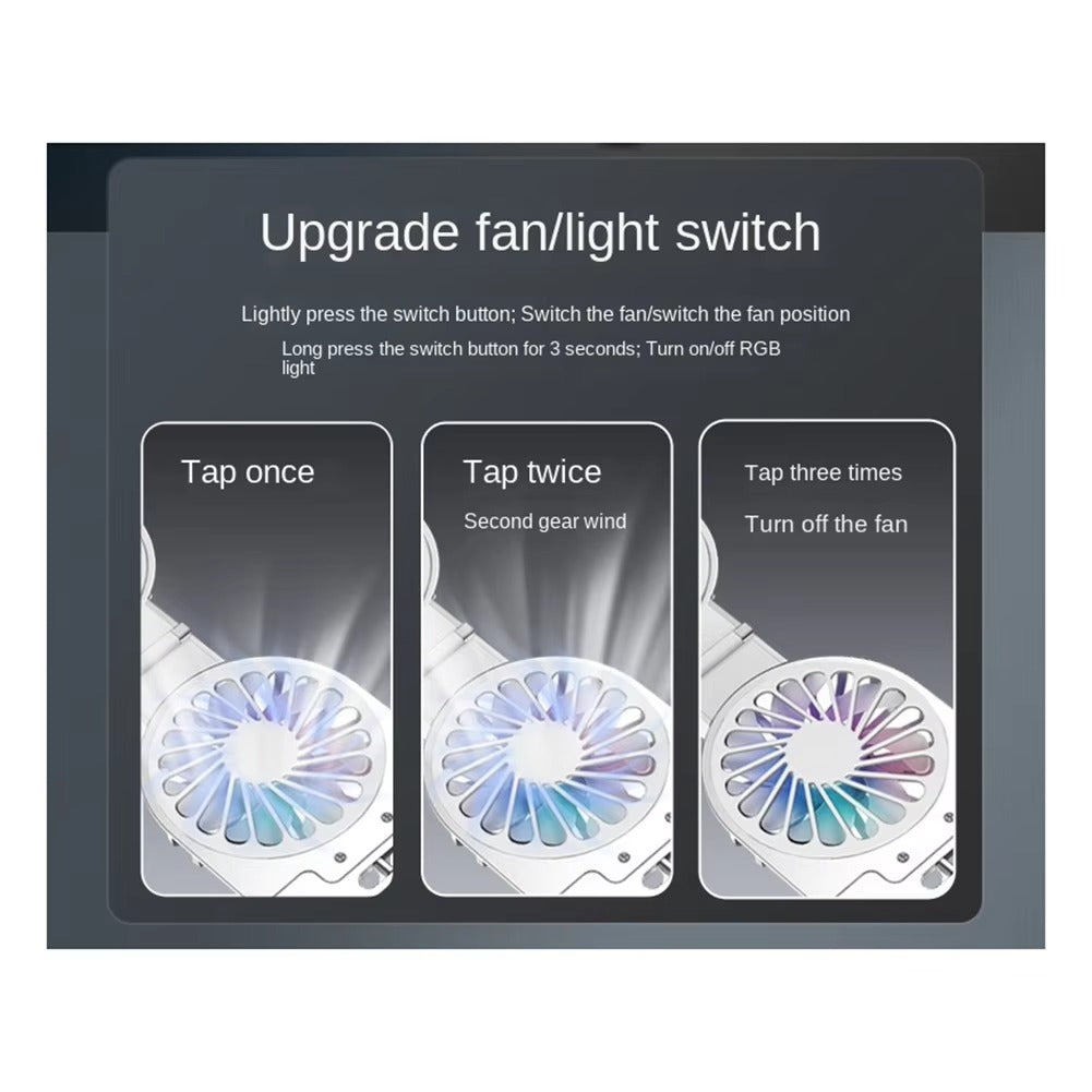 Luxury Aluminum Laptop Stand with RGB Light & Dual Cooling Fans – 7-Level Height Adjustable Notebook Holder, USB Powered, Foldable & Portable for 17" Devices