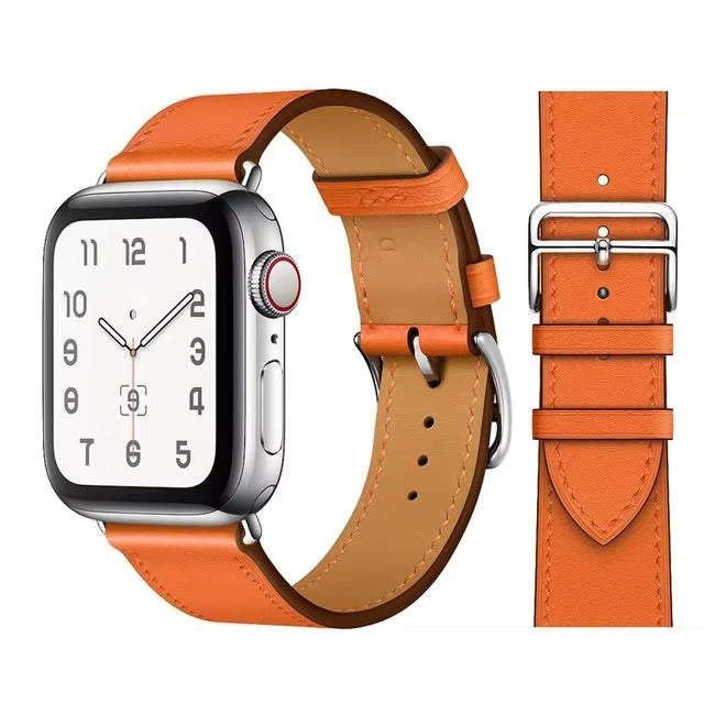 Luxury Genuine Leather Watch Band – Classic, Adjustable, Comfortable Strap for 40mm to 49mm Smartwatches, Men's and Women's