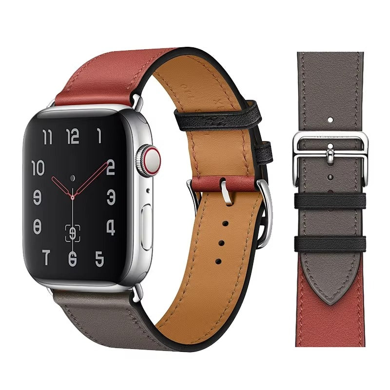 Luxury Genuine Leather Watch Band – Classic, Adjustable, Comfortable Strap for 40mm to 49mm Smartwatches, Men's and Women's