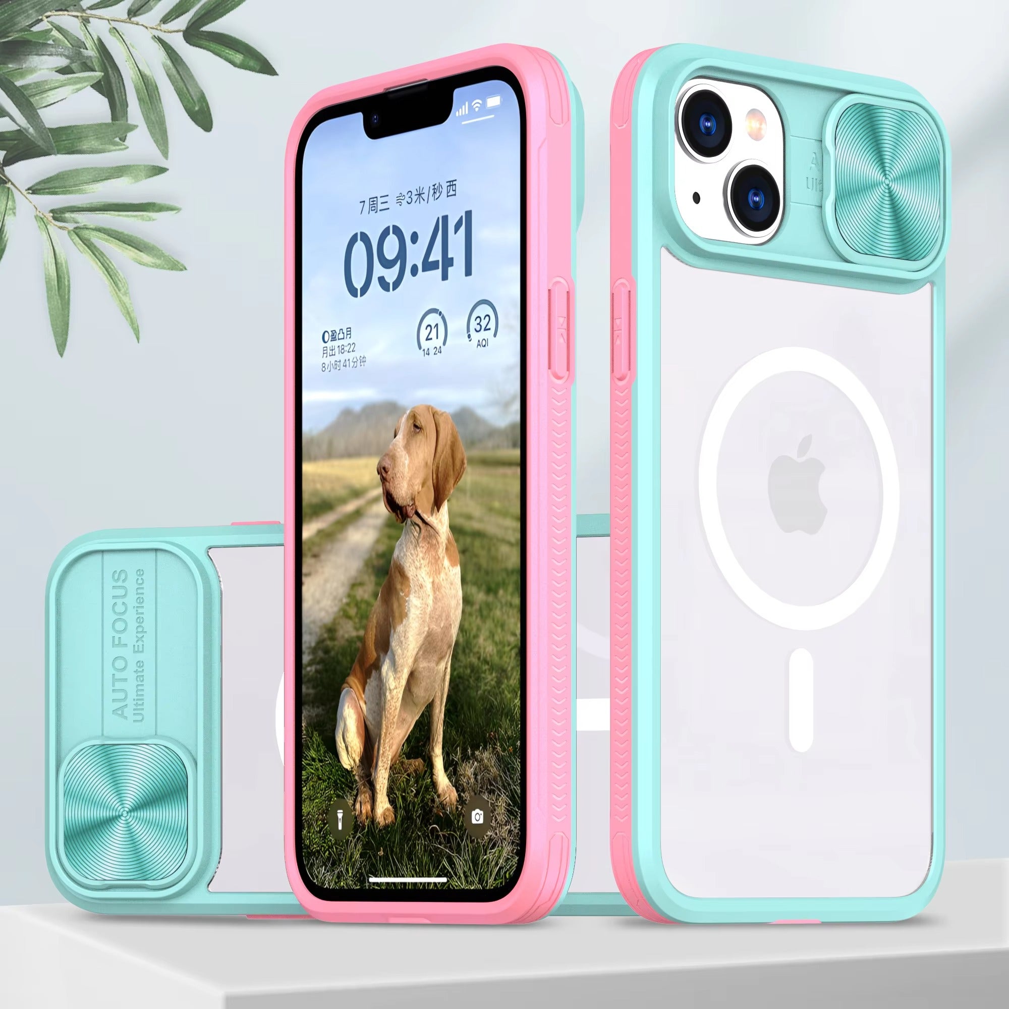 Premium Apple iPhone Case MagSafe Compatible, Camera Lens & Screen Protection, Cover with Slide Lens & Clear Acrylic Back