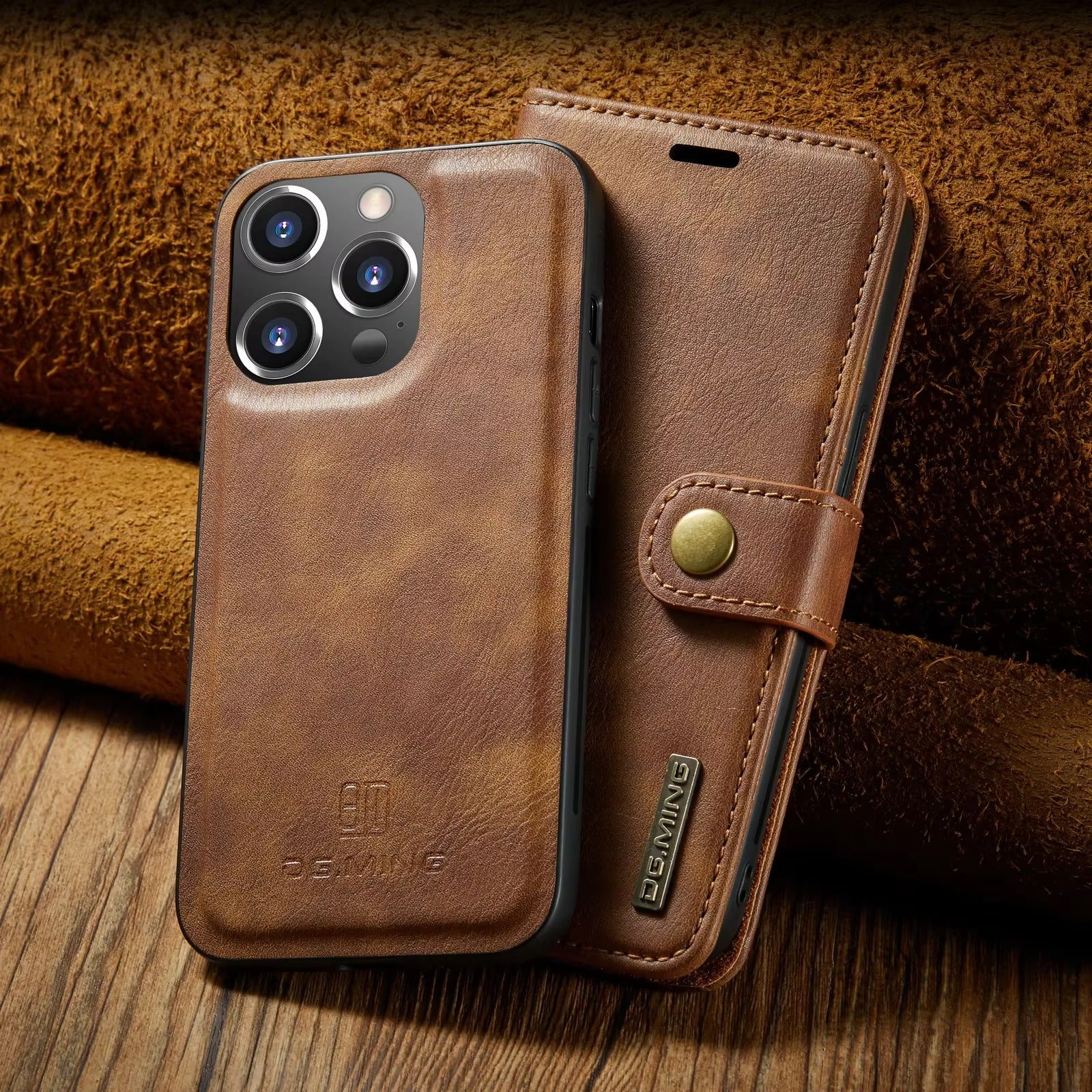 Premium Detachable Leather Apple iPhone Case, MagSafe Compatible, Ultra Thin Magnetic Shockproof Full Protection
