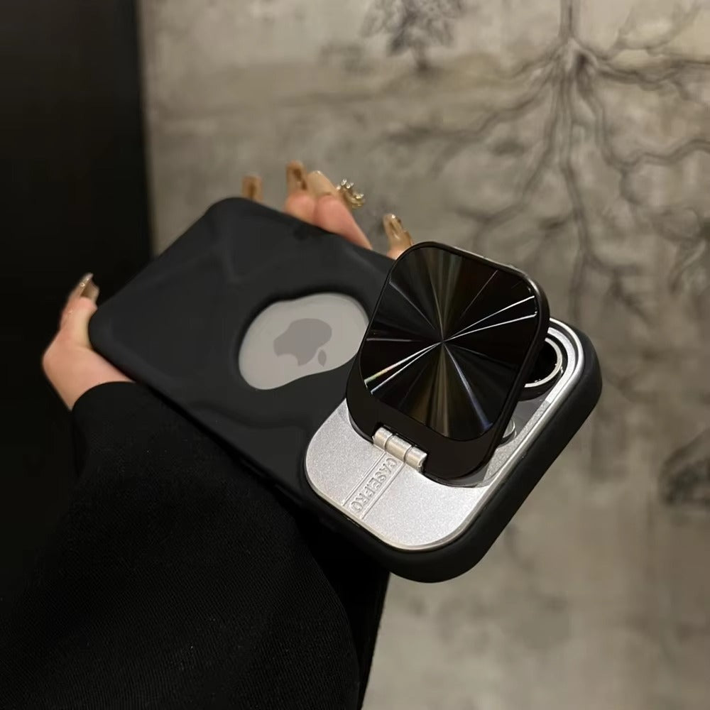Luxury Apple iPhone Case Ultra Thin Shockproof Magnetic Full All Around Protection Cover with Matte Bracket & Logo Window