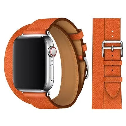 Luxury Genuine Leather Watch Band – Classic, Adjustable, Comfortable Strap for 40mm to 49mm Smartwatches, Men's and Women's