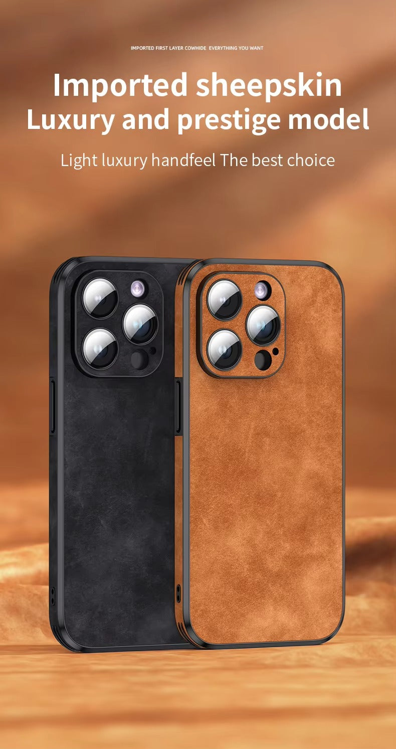 Shockproof Magnetic Leather Apple iPhone Case, MagSafe Compatible, Full Lens and Screen Protection, Slim Bumper Grip Cover for Everyday Mobile Use