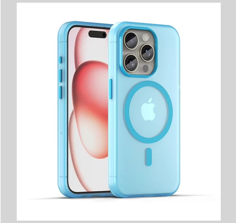 Luxury Apple iPhone Case, MagSafe Compatible, Camera Lens & Screen Protection, Ultra Thin, Shockproof, Magnetic Full All Around Cover – Matte TPU Bumper Case with Wireless Charging Support & Magnetic Snap Fit