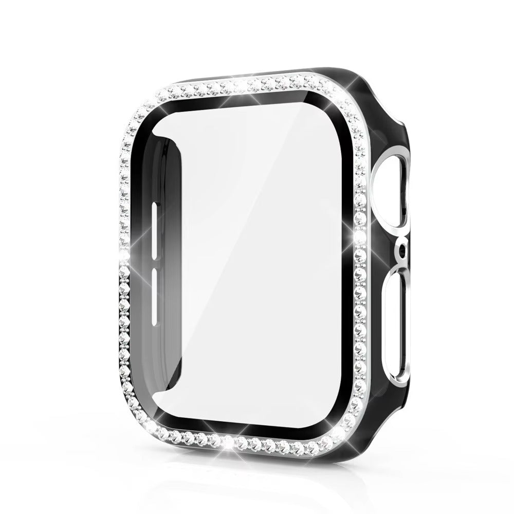 Luxury, Bling Diamond Case with Glass Screen Protector for Apple Watch – for 38mm, 40mm, 41mm, 42mm, 44mm, 45mm