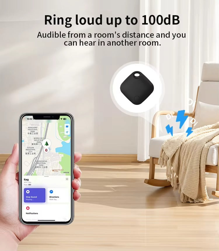 High Quality Bluetooth Smart Tracker – Mini GPS Tag with Keychain Ring, Anti-Lost Finder for Keys Works with iOS Devices