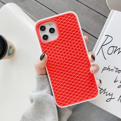 High Quality Apple iPhone Case, MagSafe Compatible, Camera Lens & Screen Protection, Ultra Thin, Shockproof, Magnetic Full All Around Cover – Waffle Shoe Sole Style Silicone Case with Grippy Back Design