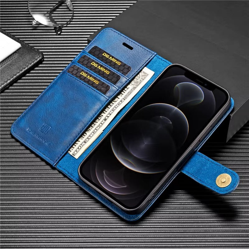 Premium Detachable Leather Apple iPhone Case, MagSafe Compatible, Ultra Thin Magnetic Shockproof Full Protection
