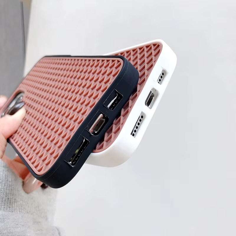 High Quality Apple iPhone Case, MagSafe Compatible, Camera Lens & Screen Protection, Ultra Thin, Shockproof, Magnetic Full All Around Cover – Waffle Shoe Sole Style Silicone Case with Grippy Back Design