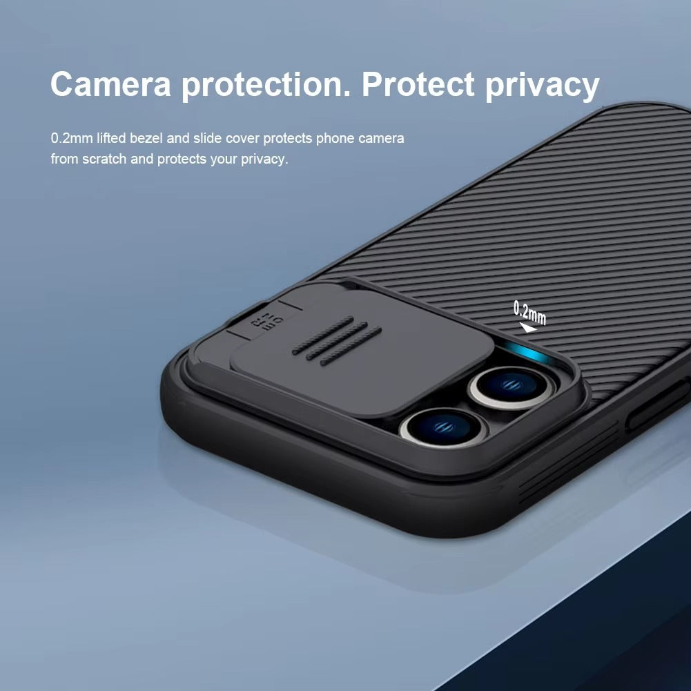 Premium Apple iPhone Case Ultra Thin Shockproof Magnetic Full All Around Protection Cover with Slide Camera Stand Bracket