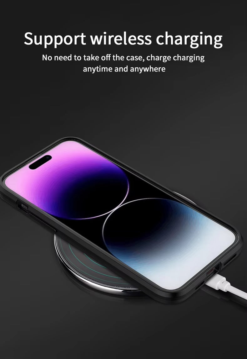 Robuste Apple iPhone Hülle, MagSafe-kompatibel, Kameraobjektiv- und Bildschirmschutz, ultra dünn, stoßfest, magnetisch, vollständiger Rundumschutz, Rüstungs-Kickstand-Hülle