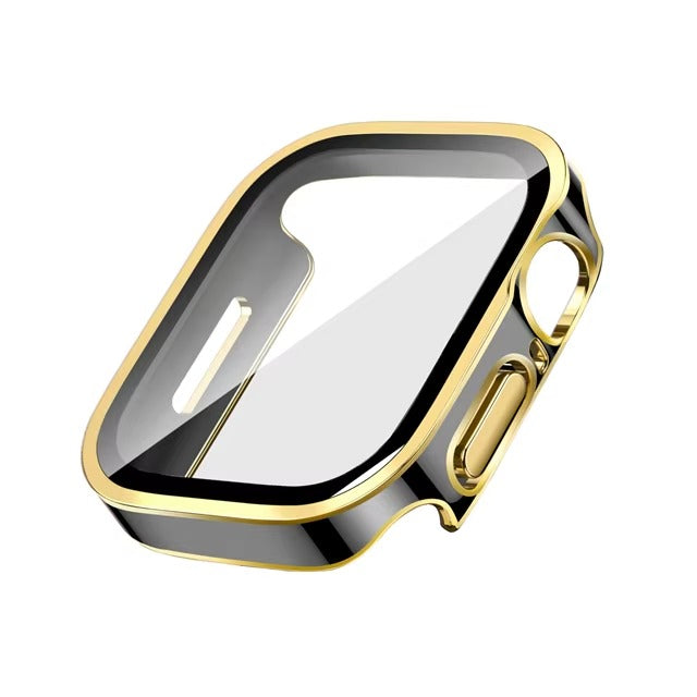 Premium Glass Screen Protector Case – Full Coverage, Straight Edge, Snap-On Protective Cover for 40mm to 49mm Smartwatches