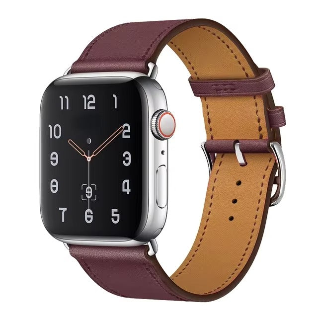 Luxury Genuine Leather Watch Band – Classic, Adjustable, Comfortable Strap for 40mm to 49mm Smartwatches, Men's and Women's