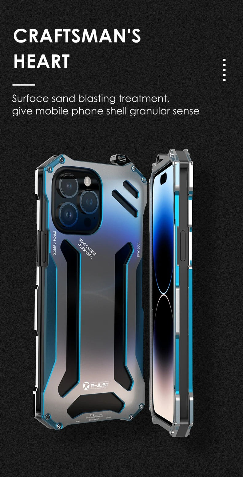 High Quality Apple iPhone Case, MagSafe Compatible, Camera Lens & Screen Protection, Ultra Thin, Shockproof, Magnetic Full All Around Cover – Hard Aluminum Metal Case with Shockproof Protection & Durable Design