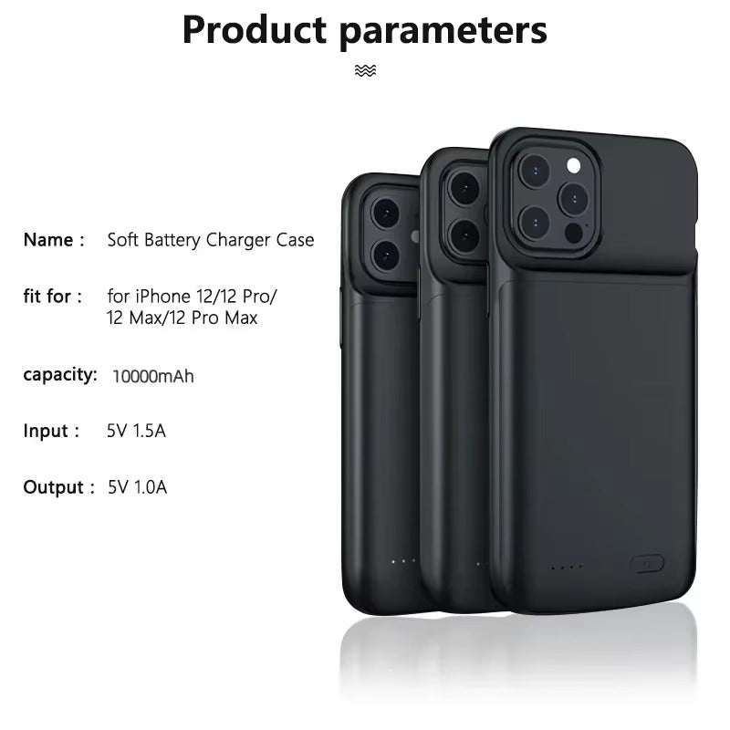 Robuste Apple iPhone Hülle, MagSafe-kompatibel, Kameraobjektiv- und Bildschirmschutz, ultradünne stoßfeste magnetische Rundumschutzabdeckung mit 10000mAh Batterieladegerät