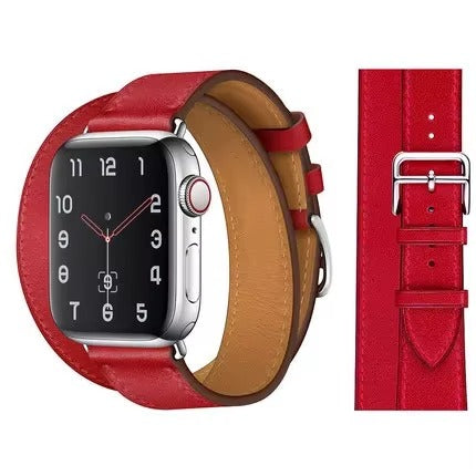 Luxury Genuine Leather Watch Band – Classic, Adjustable, Comfortable Strap for 40mm to 49mm Smartwatches, Men's and Women's