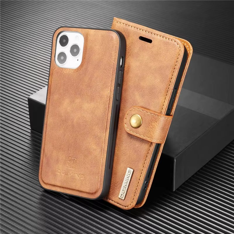 Premium Detachable Leather Apple iPhone Case, MagSafe Compatible, Ultra Thin Magnetic Shockproof Full Protection