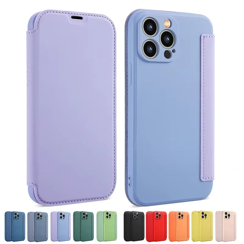 Luxury Apple iPhone Case, MagSafe Compatible, Camera Lens and Screen Protection, Ultra Thin, Shockproof, Magnetic, Full All Around Protection, Flip Silicone Card Cover