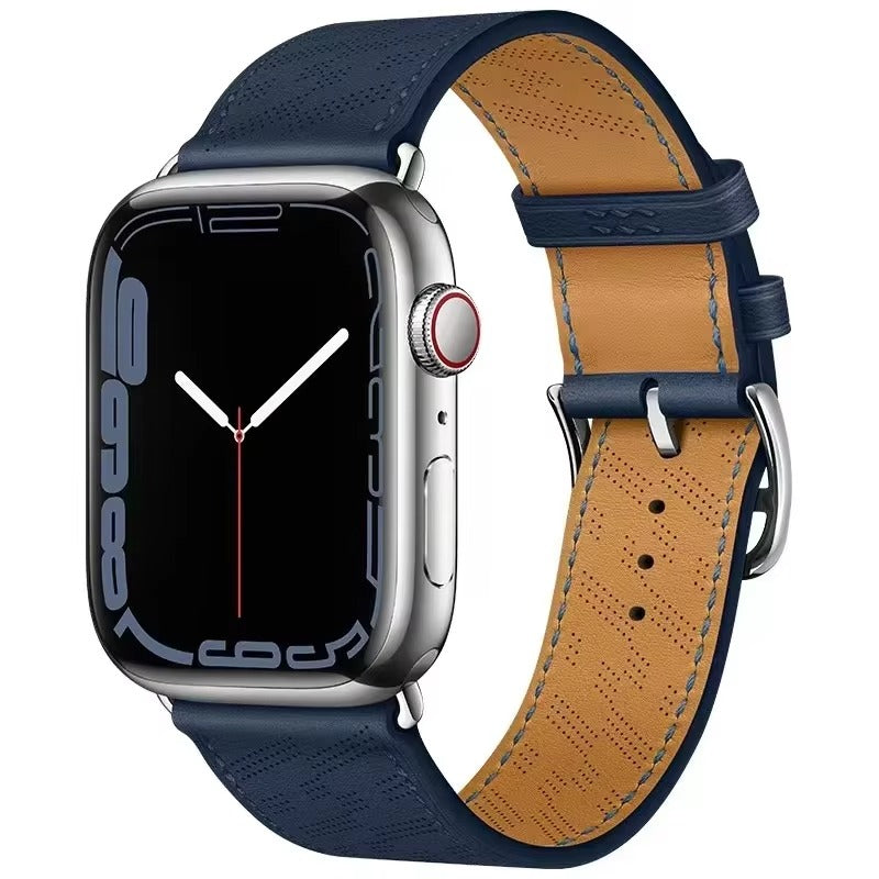 Luxury Genuine Leather Watch Band – Classic, Adjustable, Comfortable Strap for 40mm to 49mm Smartwatches, Men's and Women's