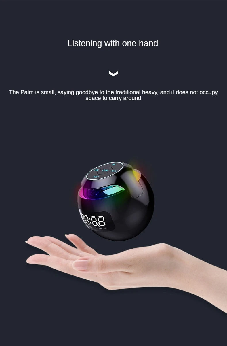 High Quality Bluetooth Alarm Clock Speaker with Colorful LED Light – Mini Portable Wireless Speaker, Dual Alarms, TF Card, FM Radio, 18H Playtime, USB Rechargeable