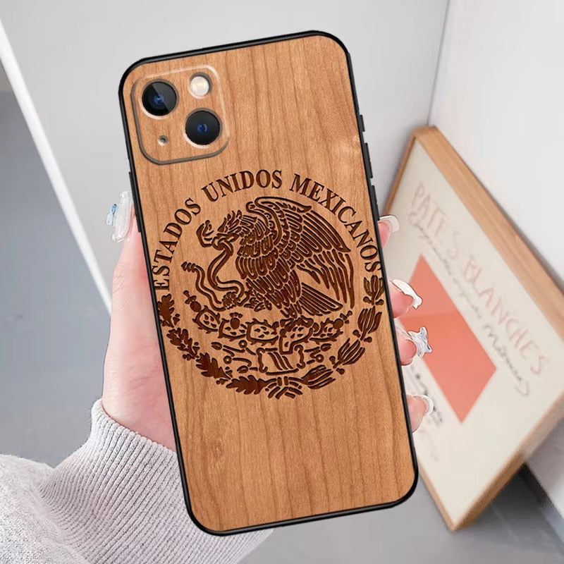 Luxury Apple iPhone Case, MagSafe Compatible, Camera Lens Protection, Screen Protection,  Artistic Wood Cover