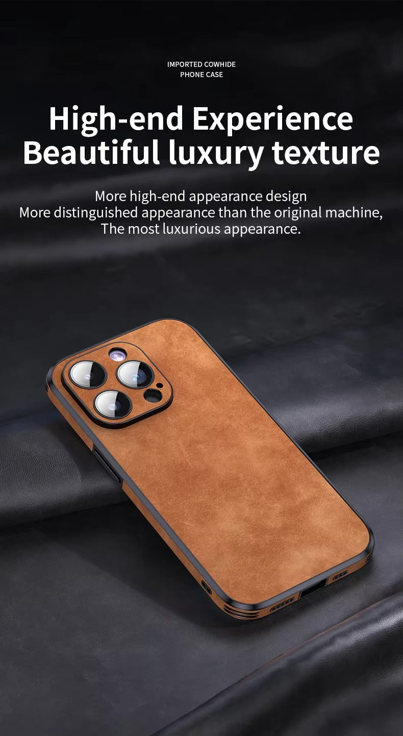 Shockproof Magnetic Leather Apple iPhone Case, MagSafe Compatible, Full Lens and Screen Protection, Slim Bumper Grip Cover for Everyday Mobile Use