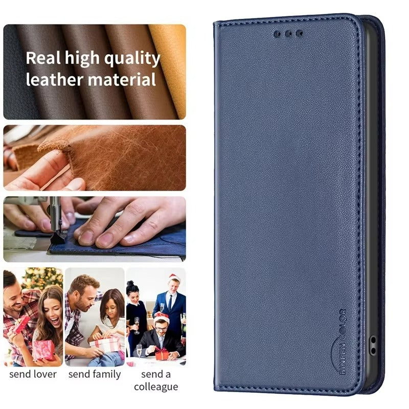 Luxury Apple iPhone Case, MagSafe Compatible, Camera Lens and Screen Protection, Ultra Thin, Shockproof, Magnetic, Full All Around Protection, Leather Flip Book Cover