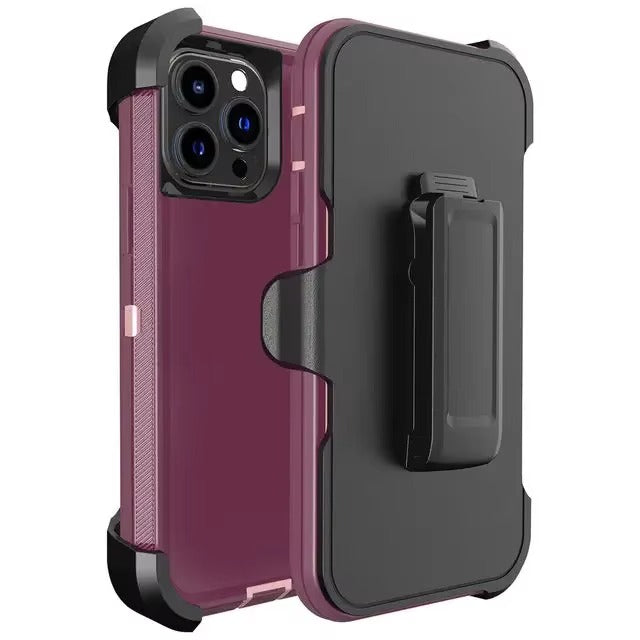 High Quality Apple iPhone Case, MagSafe Compatible, Camera Lens & Screen Protection, Ultra Thin, Shockproof, Magnetic Full All Around Cover – 3-in-1 Rugged Armor Case with Belt Clip & Dual-Layer PC+TPU Protection