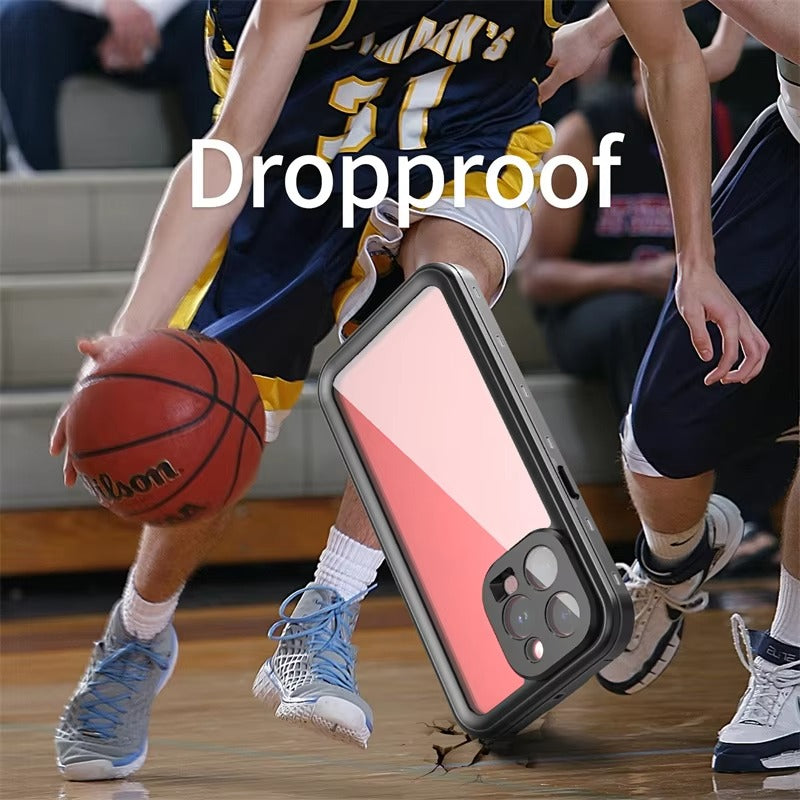 Hochwertige Apple iPhone Hülle, MagSafe-kompatibel, Kameraobjektiv- und Bildschirmschutz, ultradünne stoßfeste magnetische Rundumschutzabdeckung mit IP68 transparentem Seil-Design