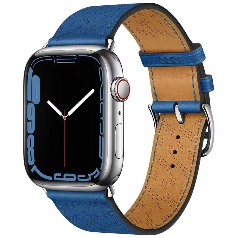 Luxury Genuine Leather Watch Band – Classic, Adjustable, Comfortable Strap for 40mm to 49mm Smartwatches, Men's and Women's