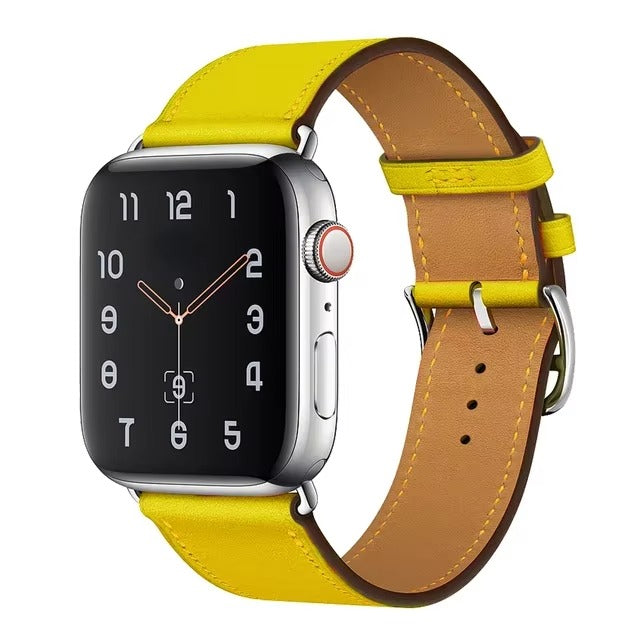 Luxury Genuine Leather Watch Band – Classic, Adjustable, Comfortable Strap for 40mm to 49mm Smartwatches, Men's and Women's