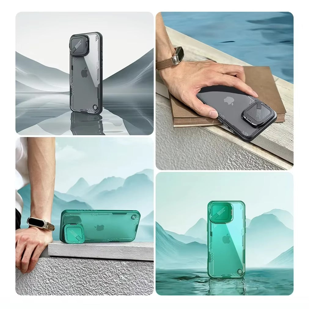 High Quality Apple iPhone Case Ultra Thin Shockproof Magnetic Full All Around Protection Cover with Transparent Holder Design