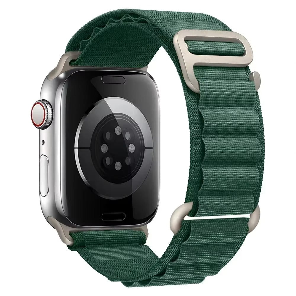 Premium Alpine Loop Nylon Watch Strap – Adjustable G-Hook Bracelet Band with Metal Connectors for 38mm 40mm 41mm 42mm 44mm 45mm 49mm