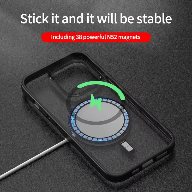 Luxury Apple iPhone Case Camera Lens & Screen Protection, Ultra Thin Shockproof Magnetic Full All Around Protection Cover
