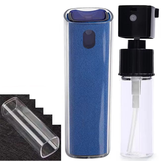 High Quality 2-in-1 Screen Cleaner Spray Reusable Cleaning Cloth for Cell Phones, iPads, Computers, Glasses, and Tablets