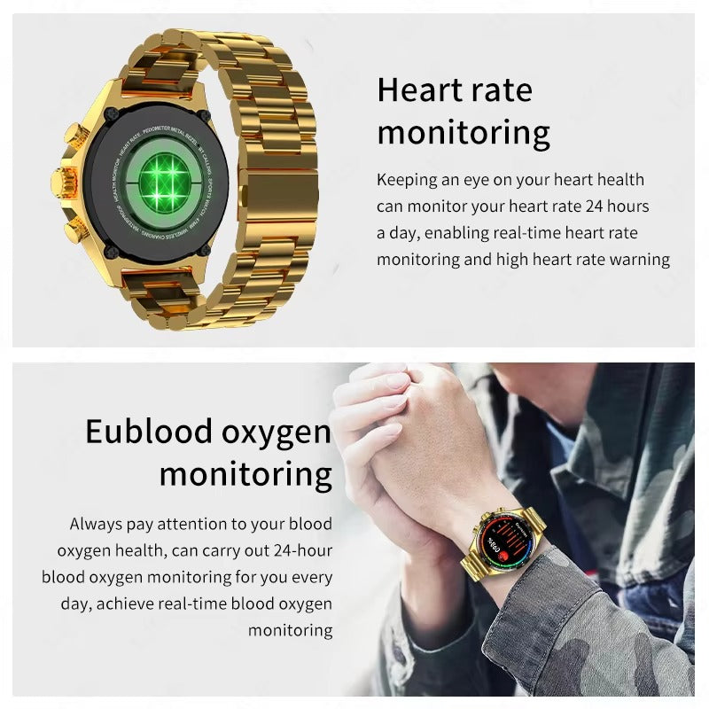 Robust Outdoor Smartwatch for iPhone – NFC Access Control, GPS Positioning, Compass, 400mAh Battery, IP68 Waterproof