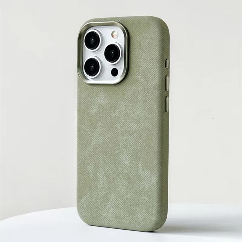 Premium Apple iPhone Case MagSafe Compatible, Camera Lens & Screen Protection, Ultra Thin Shockproof Magnetic Full All Around Protection Cover with Fiber Leather Back