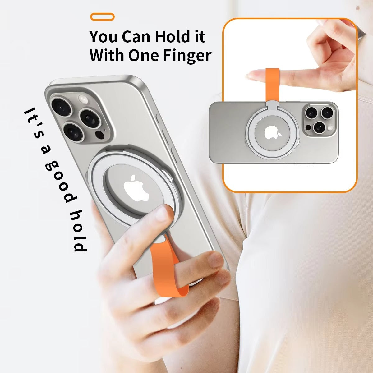 Premium, Magnetic Phone Ring Holder for MagSafe Rotatable Stand with, Strong Magnet Mount for Apple iPhone and Smartphones