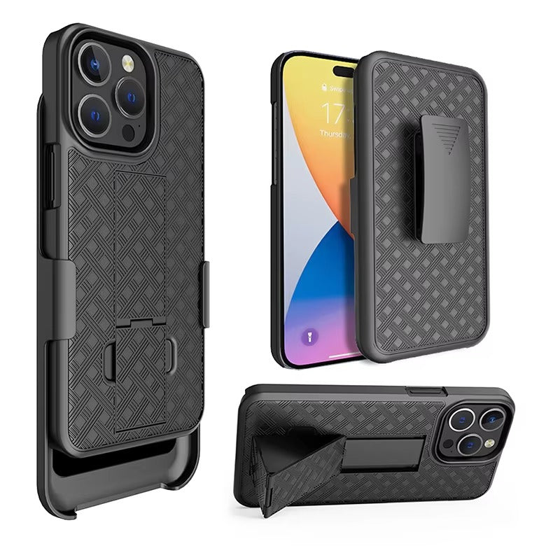 High Quality Apple iPhone Case, MagSafe Compatible, Camera Lens & Screen Protection, Ultra Thin, Shockproof, Magnetic Full All Around Cover – 2-in-1 Holster Combo Case with Kickstand & Waist Belt Clip