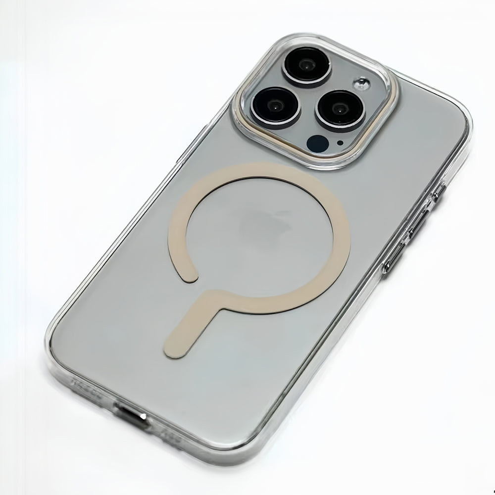 Luxury Titanium Gray Magnetic iPhone Case – Strong MagSafe Charging, Metal Buttons Sleek & Durable Protection Case for iPhone