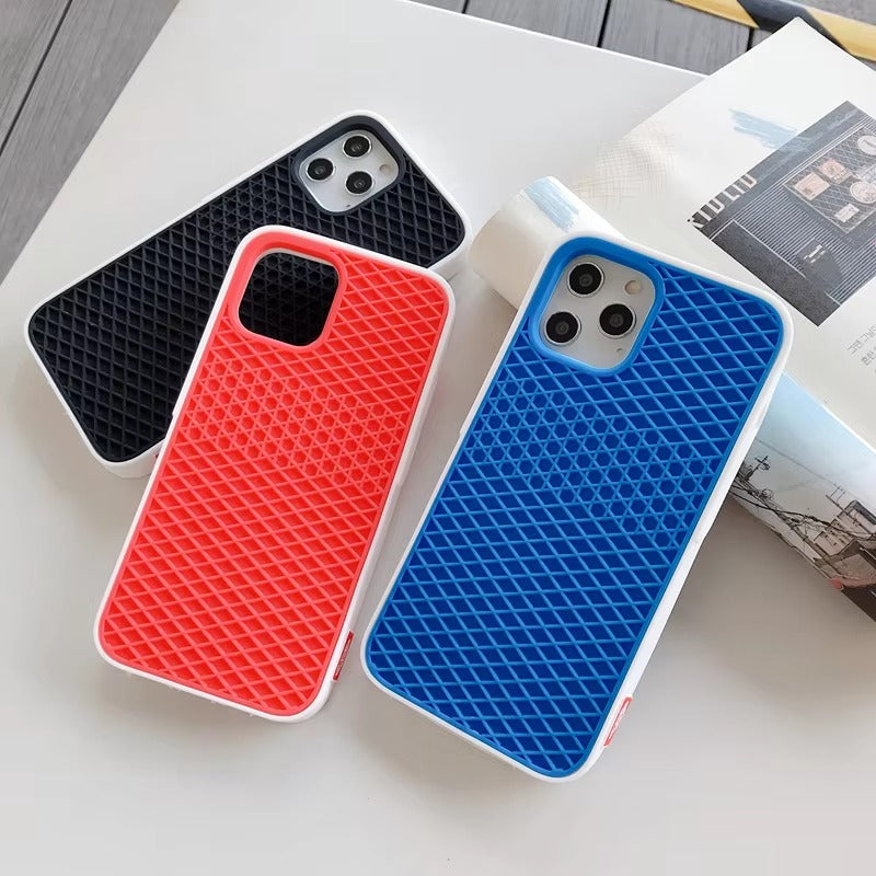 High Quality Apple iPhone Case, MagSafe Compatible, Camera Lens & Screen Protection, Ultra Thin, Shockproof, Magnetic Full All Around Cover – Waffle Shoe Sole Style Silicone Case with Grippy Back Design