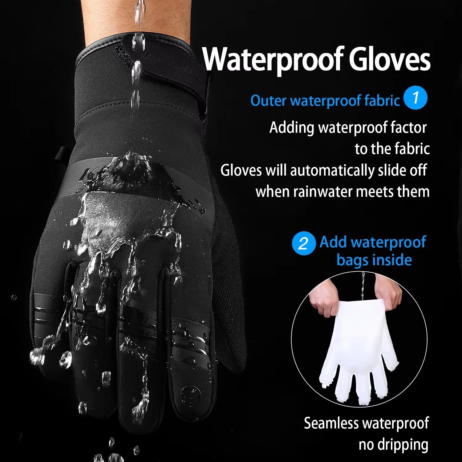 High Performance Winter Cycling Gloves – Waterproof Touchscreen Thermal Gloves, Windproof, Anti-Slip Grip, 3M Insulated, Unisex Sports Riding Gloves S-XL