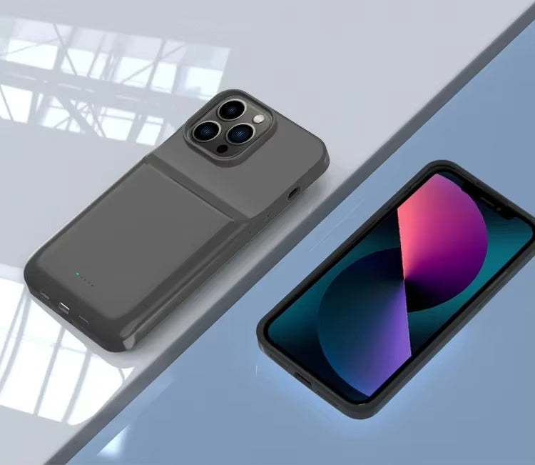 Hochwertige Apple iPhone Hülle, MagSafe-kompatibel, Kameraobjektiv- und Bildschirmschutz, ultradünne stoßfeste magnetische Rundumschutzabdeckung mit 5000mAh 10000mAh Powerbank