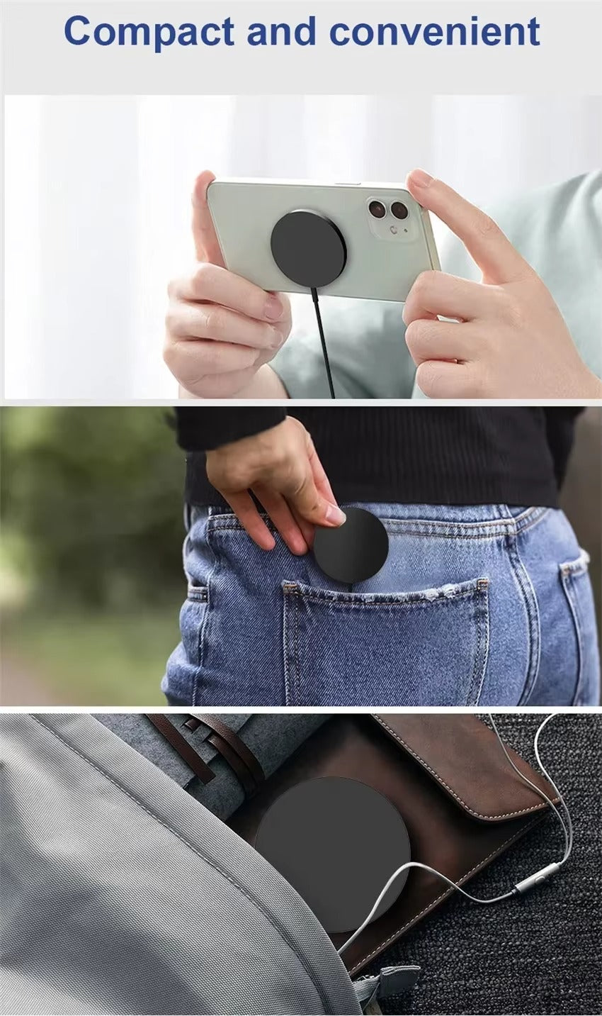 Premium Magnetic Wireless Charger Pad 30W Fast Charging – USB-C & USB-A Dual Input, Strong Magnetic Hold, Case-Friendly, Ultra-Thin Design for Phones