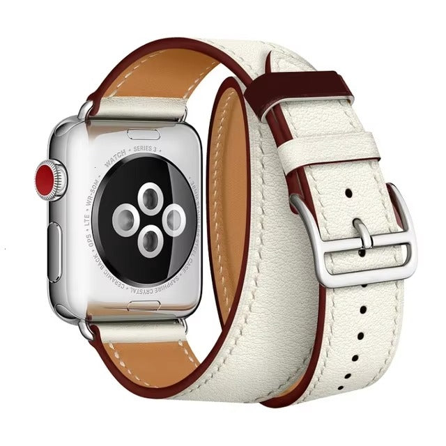 Luxury Genuine Leather Watch Band – Classic, Adjustable, Comfortable Strap for 40mm to 49mm Smartwatches, Men's and Women's