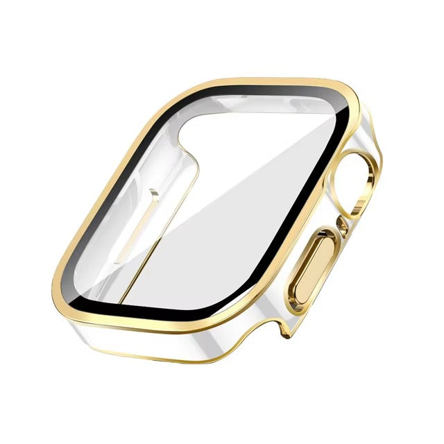 Premium Glass Screen Protector Case – Full Coverage, Straight Edge, Snap-On Protective Cover for 40mm to 49mm Smartwatches