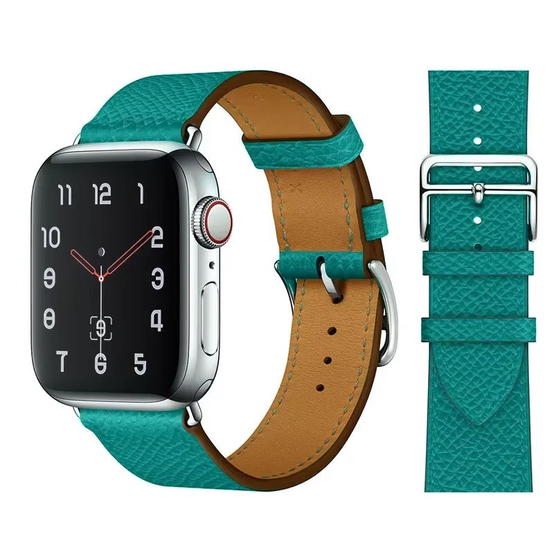 Luxury Genuine Leather Watch Band – Classic, Adjustable, Comfortable Strap for 40mm to 49mm Smartwatches, Men's and Women's