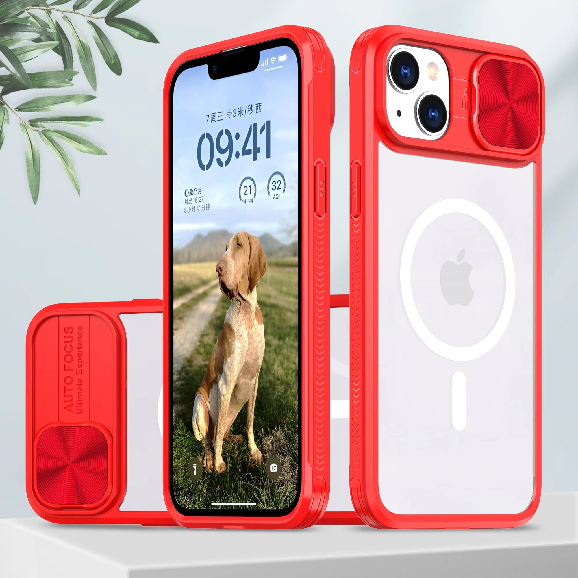 Premium Apple iPhone Case MagSafe Compatible, Camera Lens & Screen Protection, Cover with Slide Lens & Clear Acrylic Back